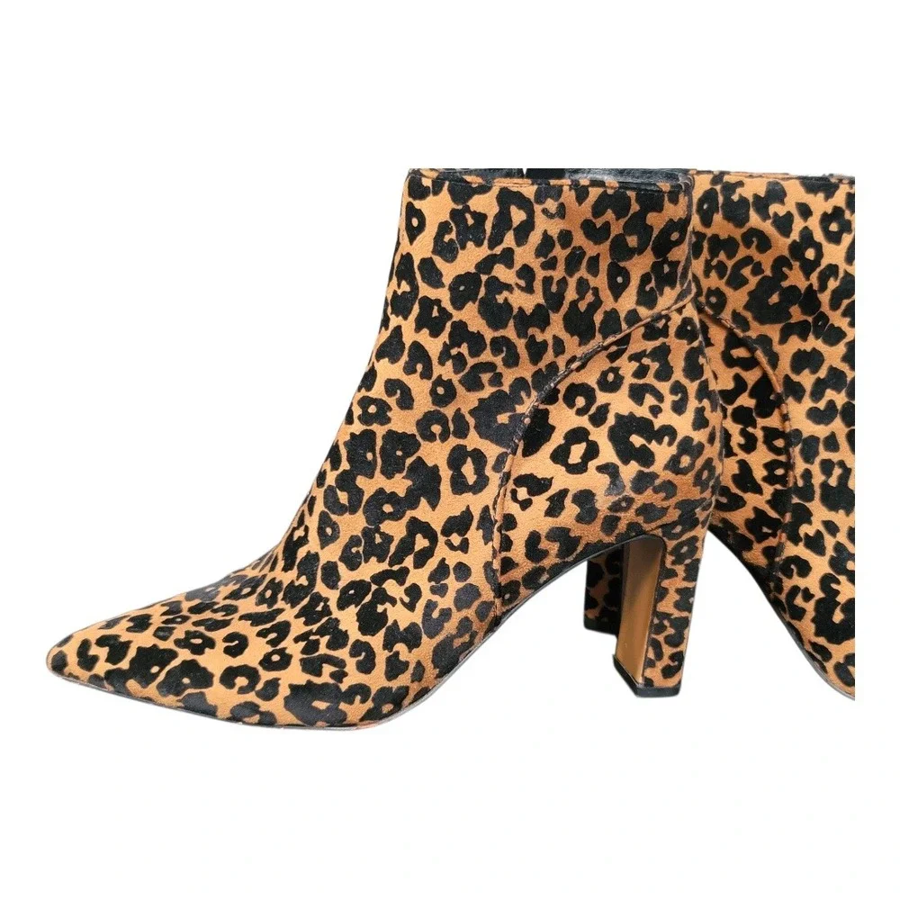 Steve Madden Jenn Pointed Toe Annimal Print‎ Ankle Boots Size 8 Fall Fashion